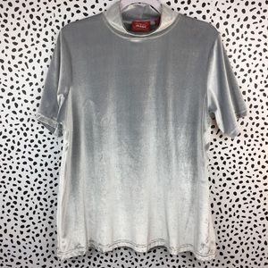 Venezia Jeans Ice Blue Velour Top Size 16